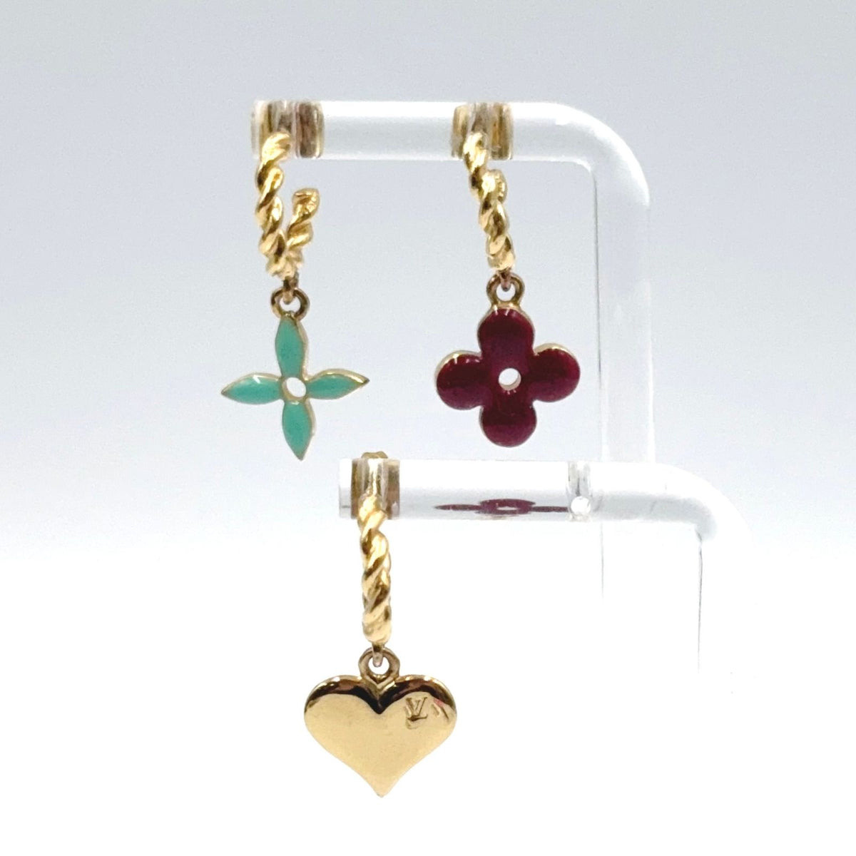 Louis Vuitton Boucle Doreille Sweet Monogram Earrings Set Enamel Gold