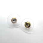 Chanel CC Logo Rhinestone Pearl Faux Off White Clear Gold Earrings — view 5