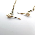 Chanel CC Logo Rhinestone Pearl Faux Off White Clear Gold Earrings — view 4