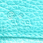 Gucci Interlocking G Zip Around Leather Turquoise Blue Wallet Gold — view 4
