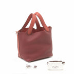 Hermes Picotin Lock 18 Padlock & Key Included Red Handbag