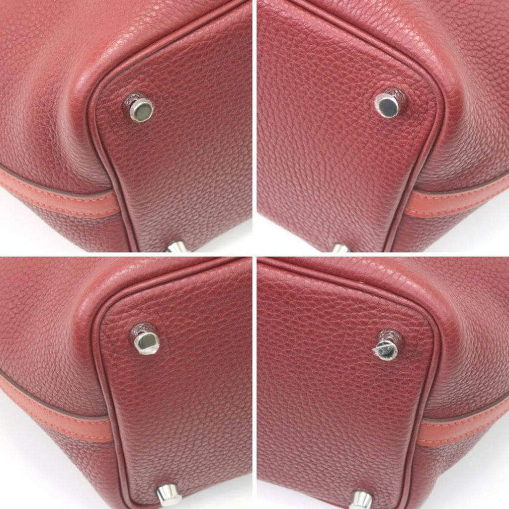 Hermes Picotin Lock 18 Padlock & Key Included Red Handbag — view 3