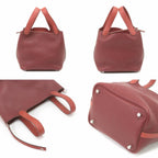 Hermes Picotin Lock 18 Padlock & Key Included Red Handbag — view 2