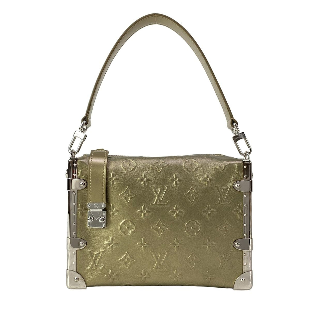 Louis Vuitton Handbag Cruise Collection Side Trunk Light Gold Leather Cowhide
