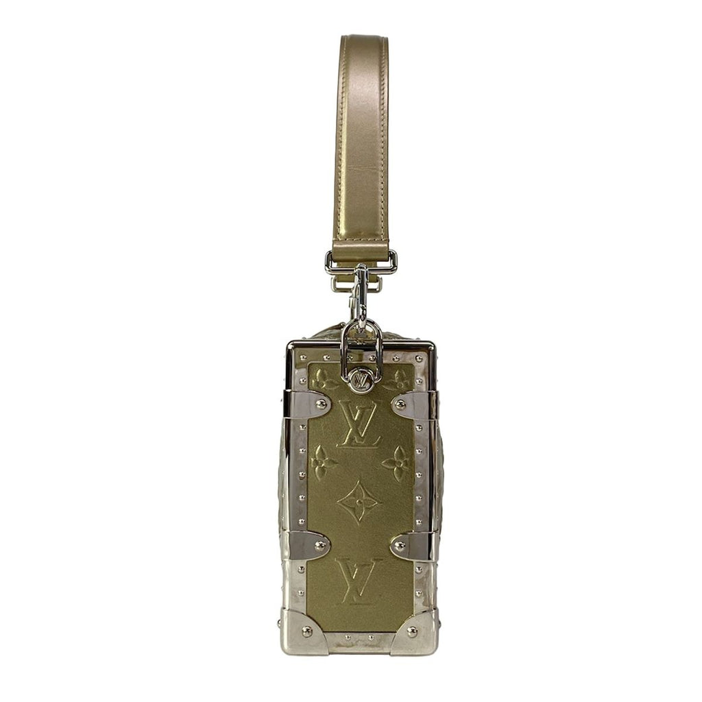Louis Vuitton Handbag Cruise Collection Side Trunk Light Gold Leather Cowhide — view 4