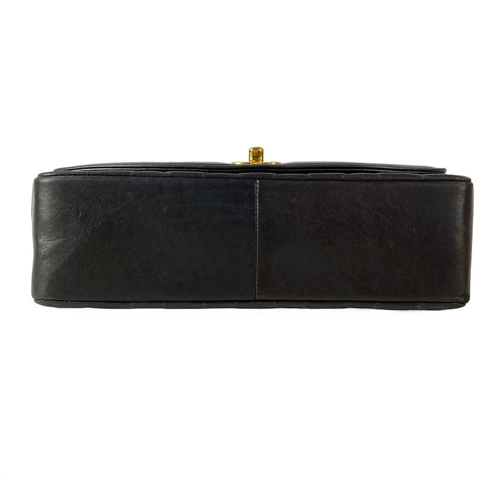 Chanel Shoulder Bag Diana Flap Quilted Black Chain Gold Lambskin — view 5