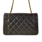 Chanel Shoulder Bag Diana Flap Quilted Black Chain Gold Lambskin — view 3