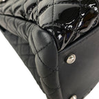 Chanel Tote Quilted Black Chain Silver Coco Charm Leather Lambskin — view 6