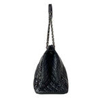 Chanel Tote Quilted Black Chain Silver Coco Charm Leather Lambskin — view 4