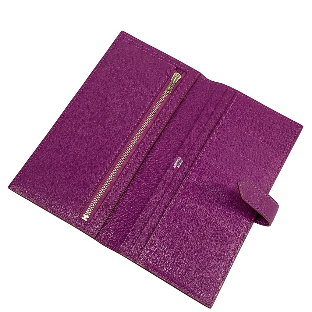Hermes Wallet Bearn Classic Anemone Silver — view 3