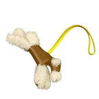 Hermes Key Holder Buddy Bag Charm Chai Ecru Lime Shearling Keychain — view 2