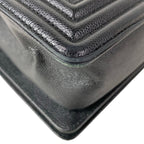 Chanel Shoulder Bag Boy Quilted Black Chain Vintage Silver — view 8