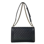 Chanel Shoulder Bag Boy Quilted Black Chain Vintage Silver — view 3