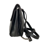 Chanel Backpack Black CC Logo Embroidery Silver Chain Shoulder Lambskin — view 4