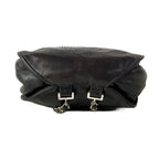 Chanel Backpack Black CC Logo Embroidery Silver Chain Shoulder Lambskin — view 5