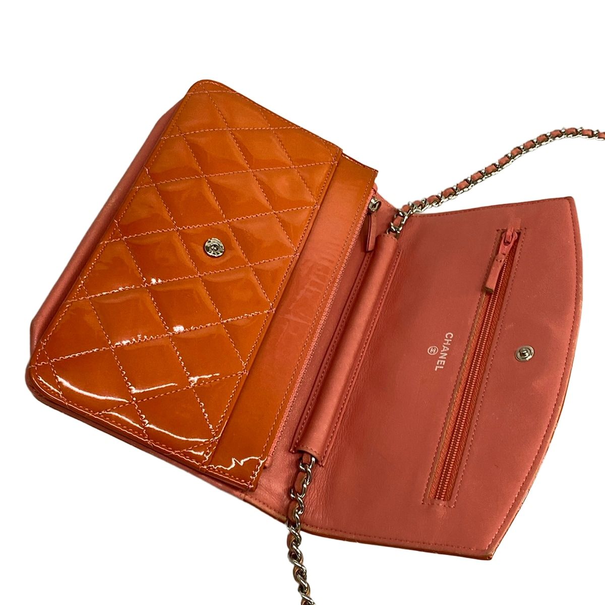 Chanel Wallet Brilliant Pink Chain Silver Leather Lambskin Shoulder Bag — view 3