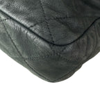 Chanel Shoulder Bag Single Flap Quilted Black Chain Matte Gold Leather — view 7