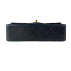 Chanel Shoulder Bag Double Flap Quilted Black Chain Gold Lambskin — view 5