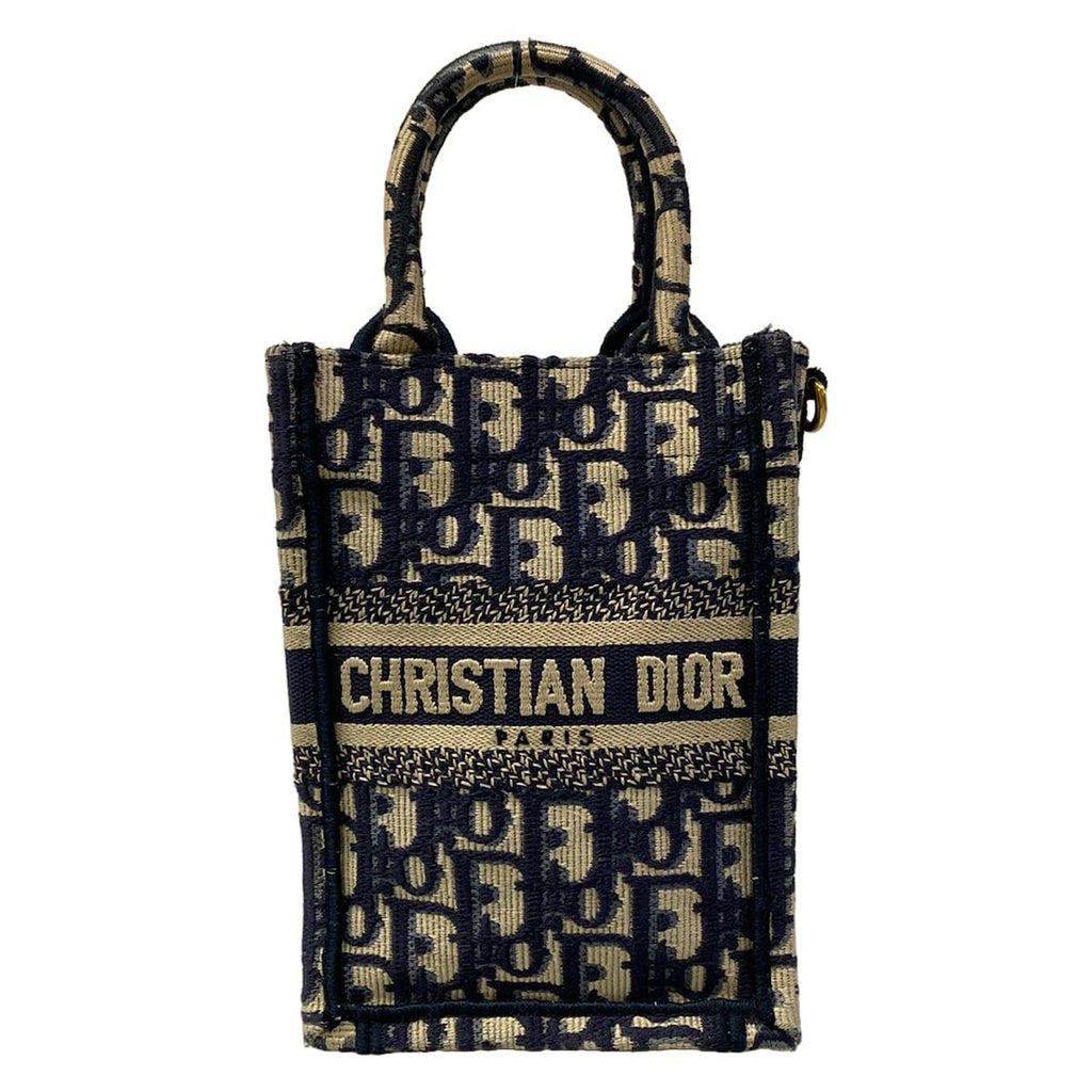 Dior Tote Book Mini Phone Dark Navy Ivory