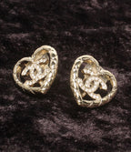 Chanel Earrings CC Logo Heart Motif — view 4