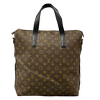 Louis Vuitton Tote Monogram Macassar Kitan Dark Brown Black