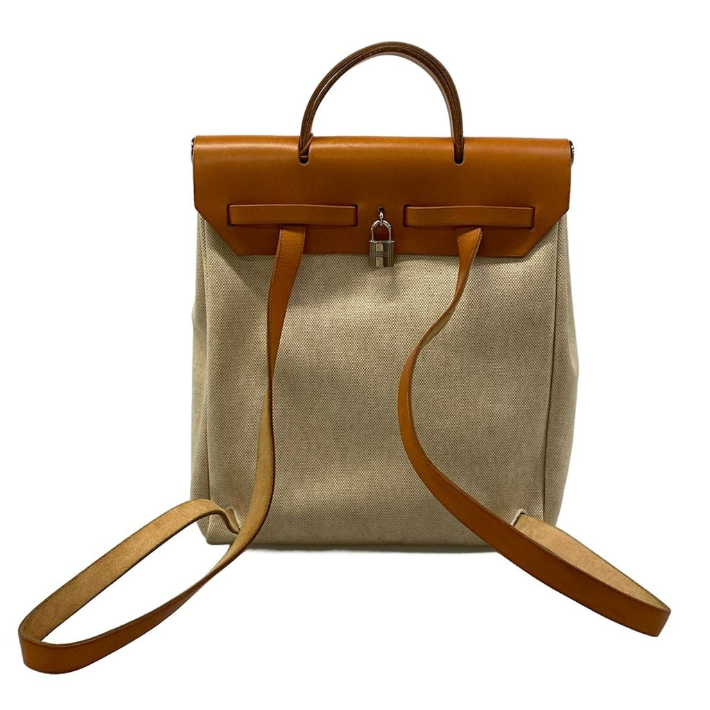 Hermes Backpack Herbag a Dos Ivory Brown — view 3