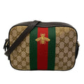 Gucci Shoulder Bag GG Pattern Sherry Beige Dark Brown Multi Embroidery