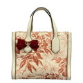 Gucci Tote GG Ribbon Ivory Pink Floral Leather
