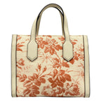 Gucci Tote GG Ribbon Ivory Pink Floral Leather — view 3