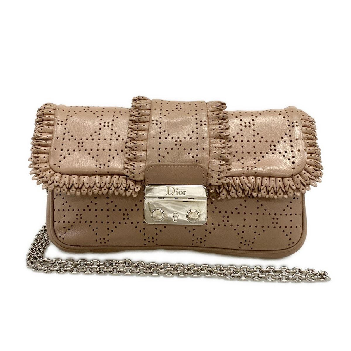 Dior Shoulder Bag New Rock Pink Beige Leather