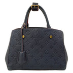 Louis Vuitton Handbag Monogram Empreinte Montaigne BB Marine Rouge Leather