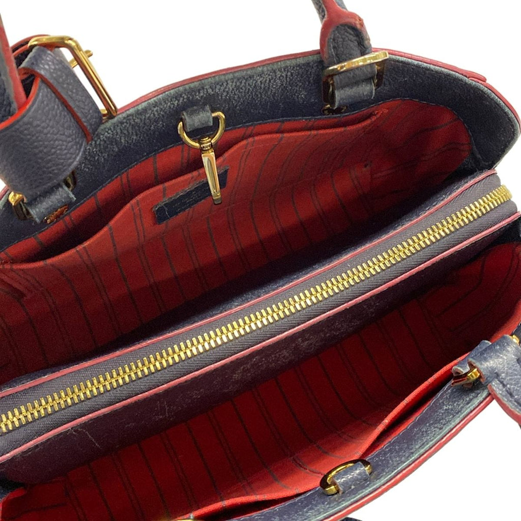 Louis Vuitton Handbag Monogram Empreinte Montaigne BB Marine Rouge Leather — view 7
