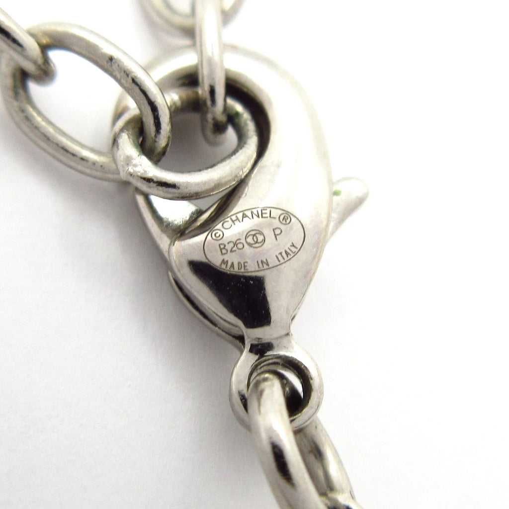 Chanel Necklace CC Logo Silver Gold Clear Heart — view 5