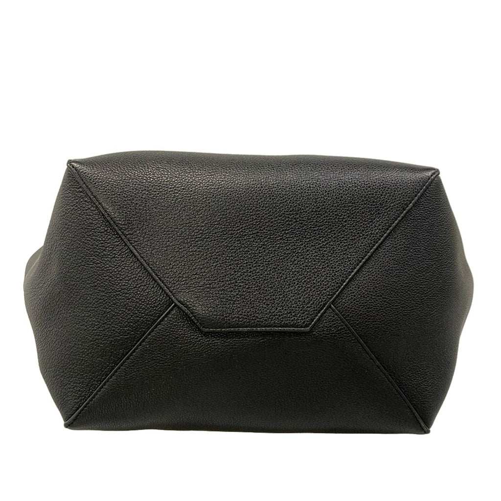 Celine Tote Cabas Phantom Medium with Belt Black Leather — view 5