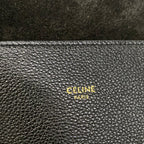Celine Tote Cabas Phantom Medium with Belt Black Leather — view 8