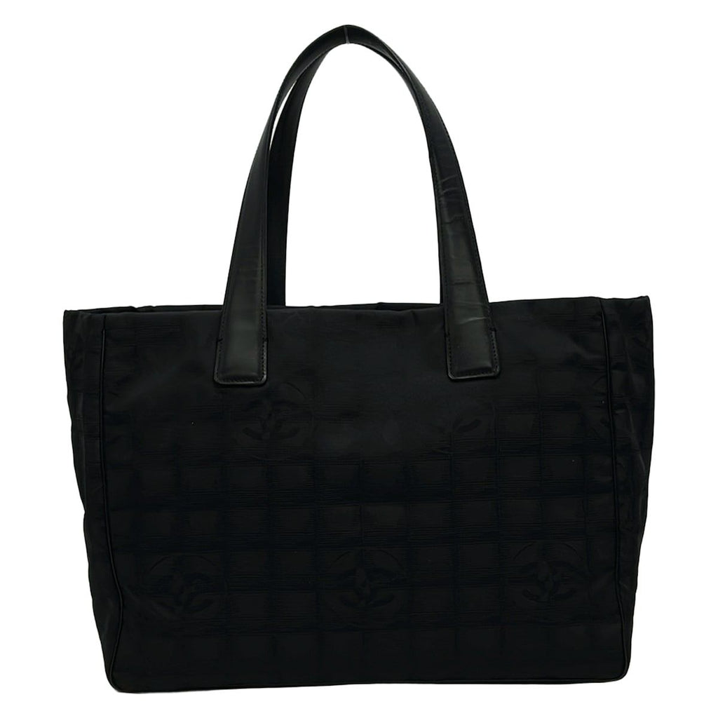 Chanel Tote New Travel Line MM Black Leather