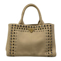 Prada Tote Canapa Beige Bijou Studs