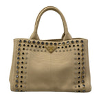Prada Tote Canapa Beige Bijou Studs