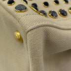 Prada Tote Canapa Beige Bijou Studs — view 6