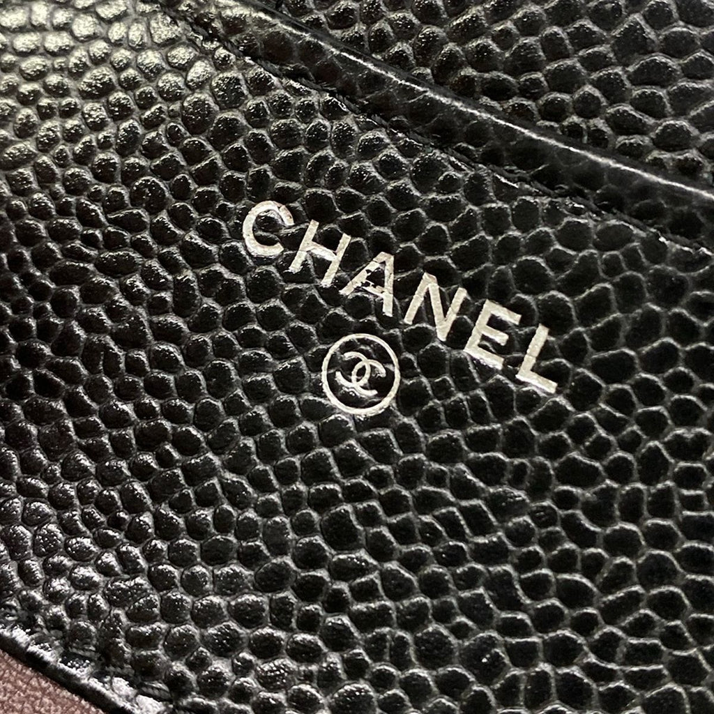 Chanel Trifold Wallet Black Silver — view 5