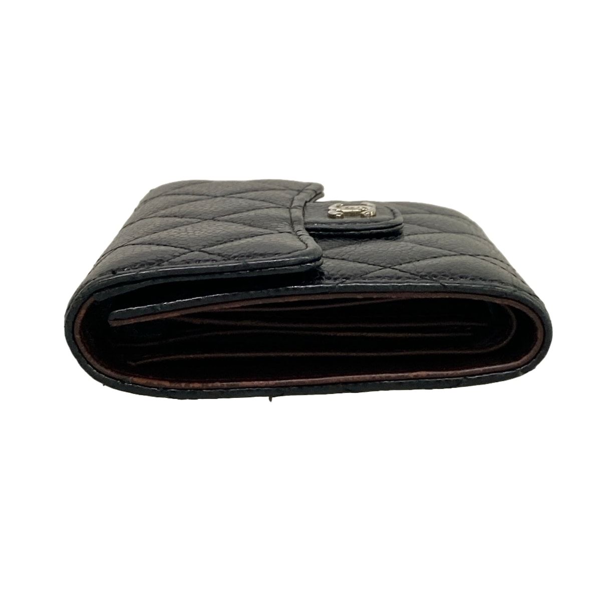 Chanel Trifold Wallet Black Silver — view 8