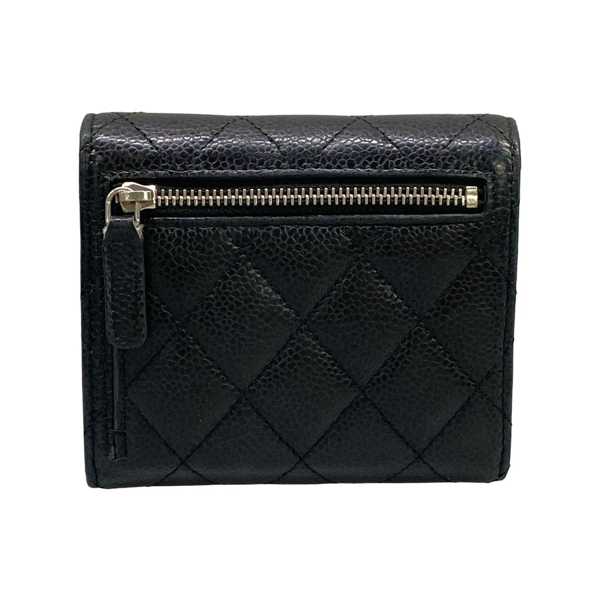 Chanel Trifold Wallet Black Silver — view 2