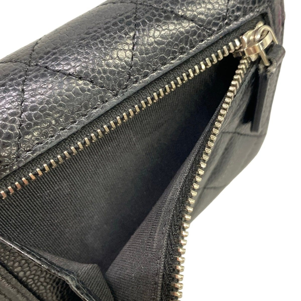 Chanel Trifold Wallet Black Silver — view 4