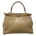Fendi Handbag Peekaboo Iconic Small Beige Leather