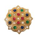 Dior Marble Stone Brooch Metal Multicolor