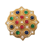 Dior Marble Stone Brooch Metal Multicolor