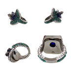 Gucci Metal Stone Rhinestone Faux Pearl Ring Multicolor — view 3