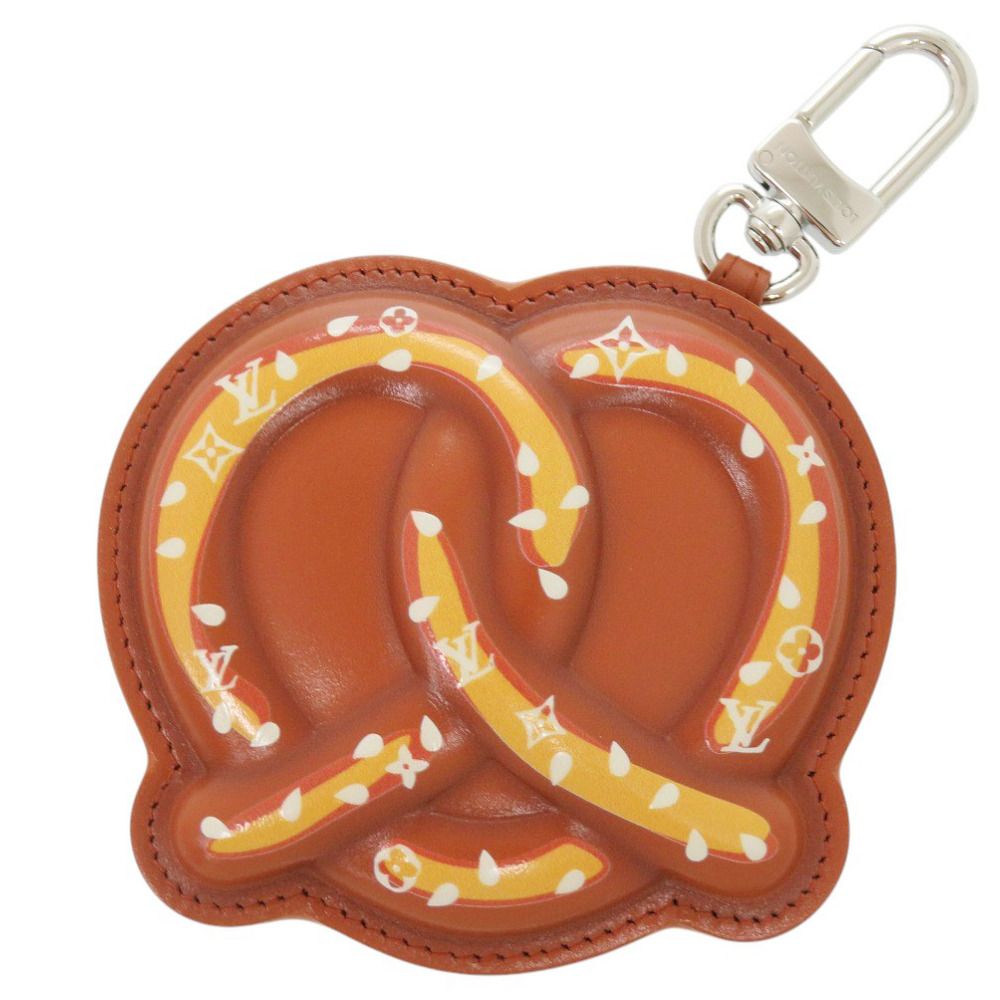 Louis Vuitton LV Bretzel Monogram Leather Brown Key Holder Bag Charm Keychain