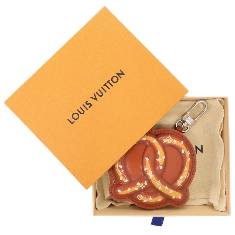 Louis Vuitton LV Bretzel Monogram Leather Brown Key Holder Bag Charm Keychain — view 2