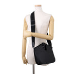Hermes Tote Messenger Attrage Black Silver Ever Gray Canvas — view 4